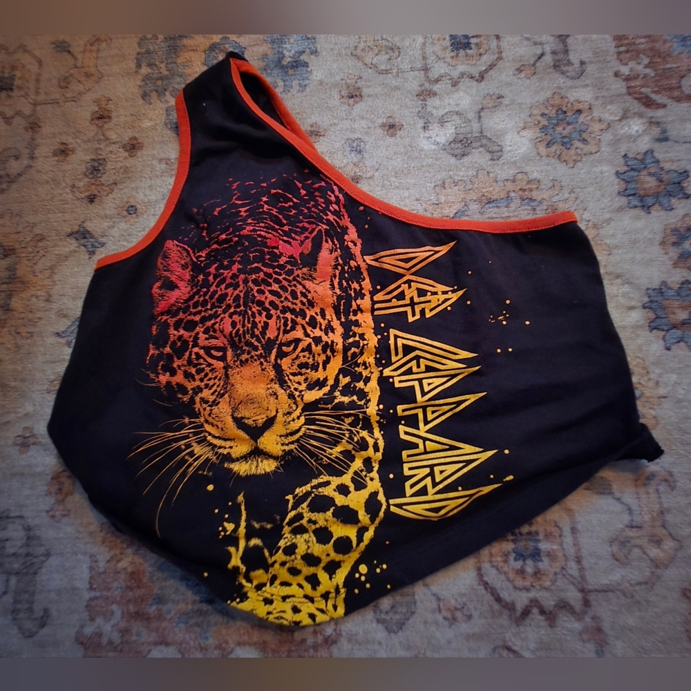 Def Leppard Black and Orange Tank Top